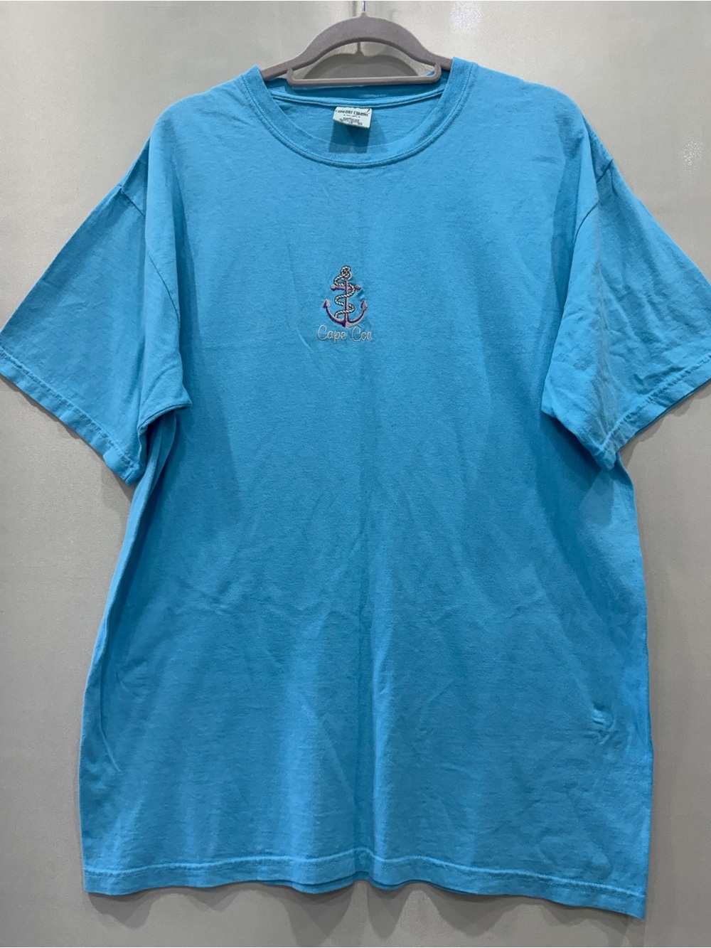 Men's Turquoise Anchor Graphic Short-Sleeve Tee